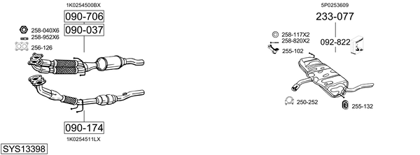 Sistema de gases de escape Seat ALTEA