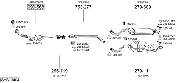 Sistema de gases de escape Seat LEON
