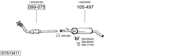 Sistema de gases de escape Skoda OCTAVIA I Combi