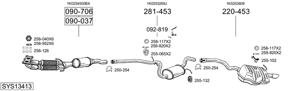 Sistema de gases de escape Skoda OCTAVIA II Combi
