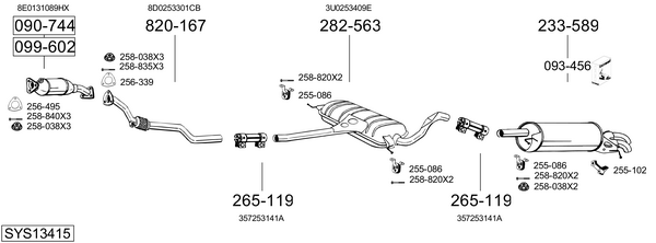 Sistema de gases de escape Skoda SUPERB I