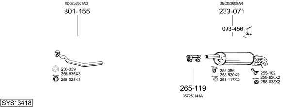 Sistema de gases de escape Skoda SUPERB I