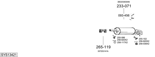 Sistema de gases de escape Skoda SUPERB I