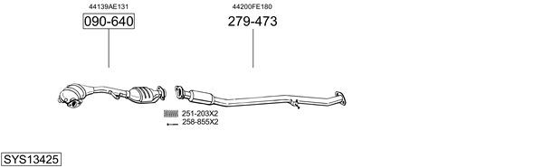 Sistema de gases de escape Subaru IMPREZA Saloon