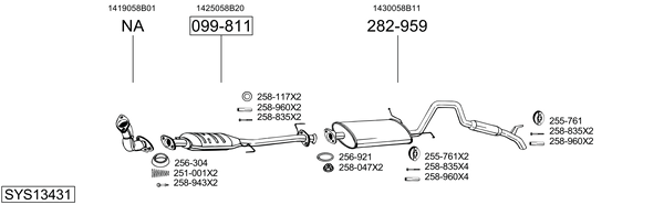 Sistema de gases de escape Suzuki X-90