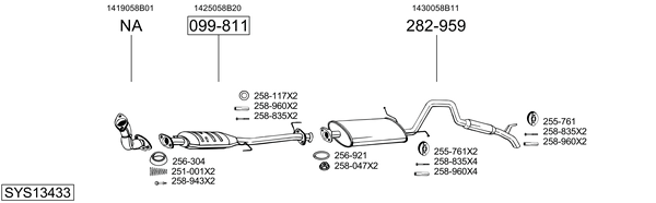 Sistema de gases de escape Suzuki X-90