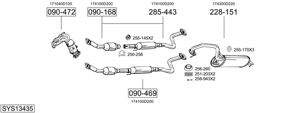 Sistema de gases de escape Toyota AVENSIS