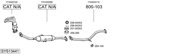 Sistema de gases de escape Toyota COROLLA Saloon