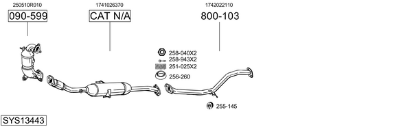 Sistema de gases de escape Toyota COROLLA Saloon