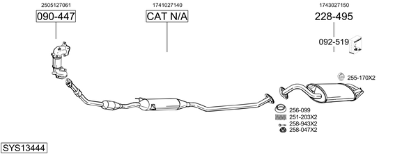Sistema de gases de escape Toyota COROLLA Saloon