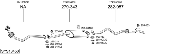 Sistema de gases de escape Toyota HIACE IV Bus