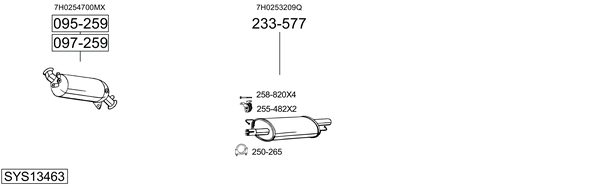 Sistema de gases de escape Vw CALIFORNIA T5 Camper
