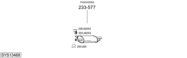 Sistema de gases de escape Vw TRANSPORTER T5 Bus
