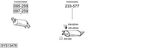 Sistema de gases de escape Vw MULTIVAN T5