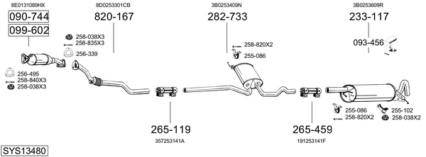 Sistema de gases de escape Vw PASSAT B5.5