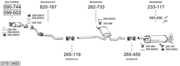 Sistema de gases de escape Vw PASSAT B5.5 Variant