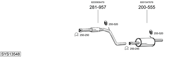 Sistema de gases de escape Dacia SANDERO