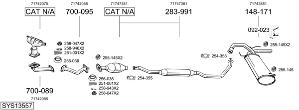 Sistema de gases de escape Fiat SEDICI