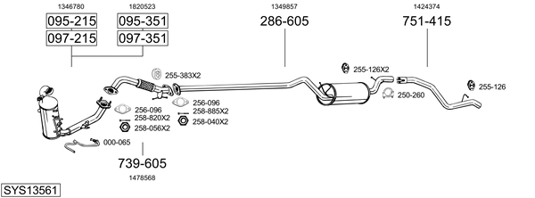 Sistema de gases de escape Ford FOCUS II Turnier