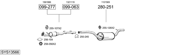 Sistema de gases de escape Ford FOCUS I Saloon