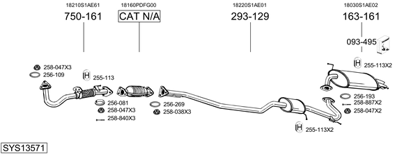 Sistema de gases de escape BOSAL SYS13571