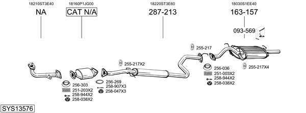 Sistema de gases de escape BOSAL SYS13576