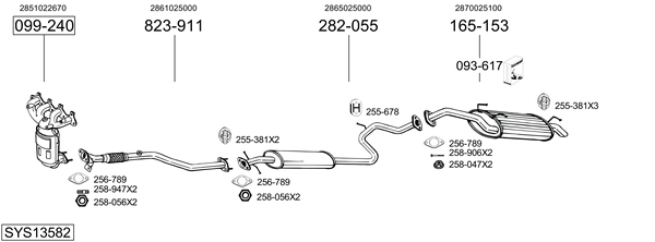 Sistema de gases de escape Hyundai ACCENT II