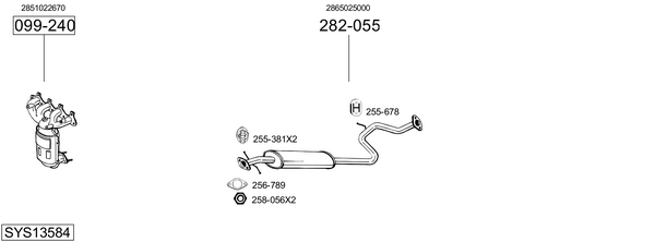 Sistema de gases de escape Hyundai ACCENT II