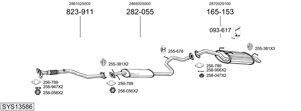 Sistema de gases de escape Hyundai ACCENT II Saloon