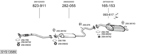 Sistema de gases de escape Hyundai ACCENT II Saloon