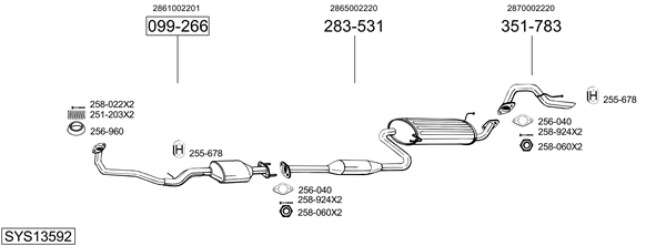 Sistema de gases de escape Hyundai ATOS