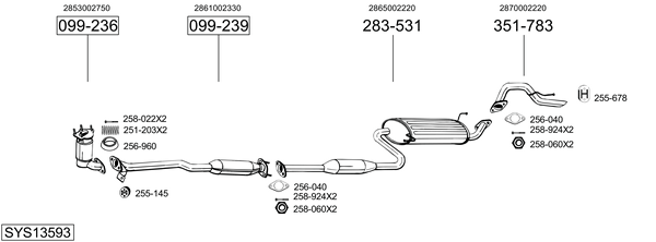 Sistema de gases de escape Hyundai ATOS