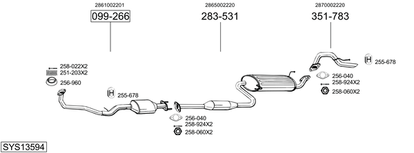 Sistema de gases de escape Hyundai ATOS