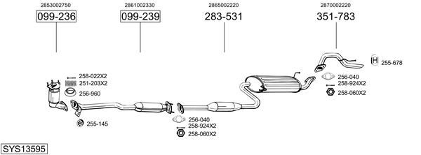 Sistema de gases de escape Hyundai ATOS
