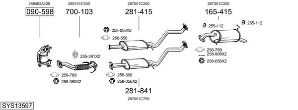Sistema de gases de escape Hyundai GETZ