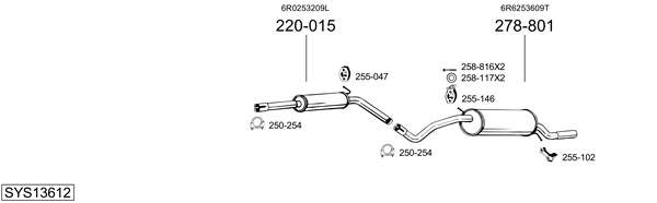 Sistema de gases de escape Audi A1 Sportback