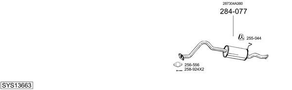Sistema de gases de escape BOSAL SYS13663