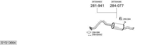 Sistema de gases de escape BOSAL SYS13664