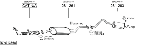 Sistema de gases de escape Hyundai H-1 / STAREX Bus