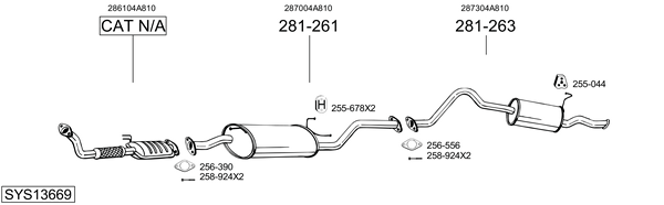 Sistema de gases de escape Hyundai H-1 Platform/Chassis