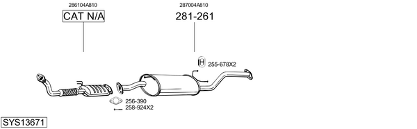 Sistema de gases de escape Hyundai H-1 / STAREX Bus