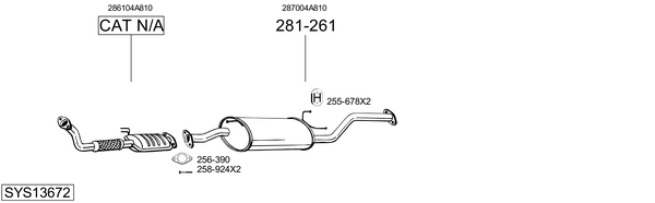 Sistema de gases de escape BOSAL SYS13672