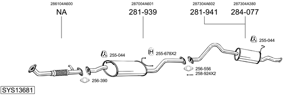 Sistema de gases de escape Hyundai H-1 / STAREX Bus