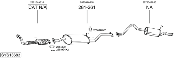 Sistema de gases de escape Hyundai H-1 / STAREX Bus
