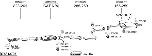 Sistema de gases de escape Hyundai ACCENT I