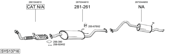 Sistema de gases de escape Hyundai H-1 / STAREX Bus