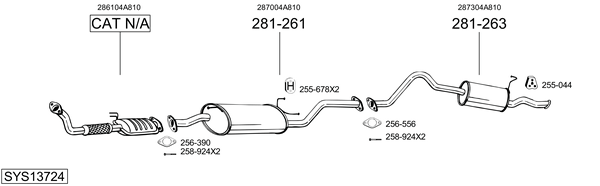 Sistema de gases de escape Hyundai H-1 / STAREX Bus