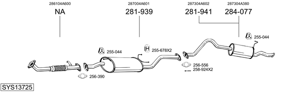 Sistema de gases de escape Hyundai H-1 / STAREX Bus