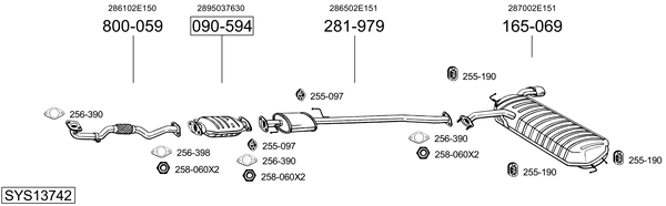 Sistema de gases de escape Kia SPORTAGE II