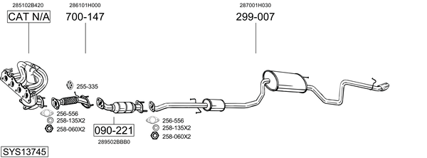 Sistema de gases de escape BOSAL SYS13745